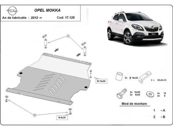 Stalowa Osłona pod silnik Opel Mokka A