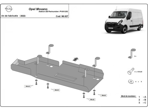 Stalowa Stalowa Osłona AdBlue Opel Movano C 