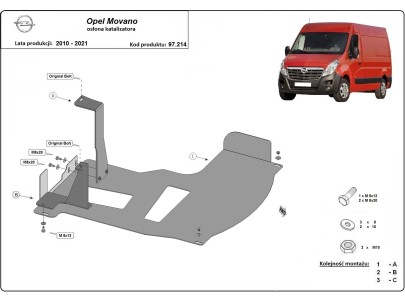 Stalowa Osłona pod katalizator Opel Movano B 