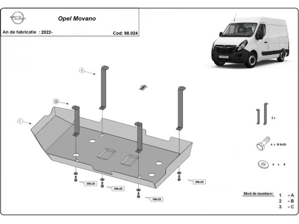 Stalowa Stalowa Osłona AdBlue Opel Movano C 