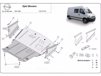Stalowa Osłona pod silnik Opel Movano A 
