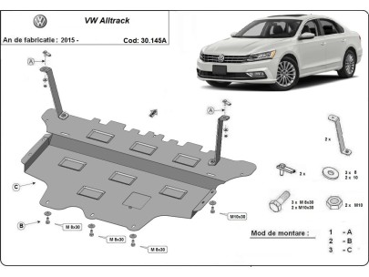 Stalowa Osłona pod silnik VW Passat Alltrack - automatyczna skrzynia biegów