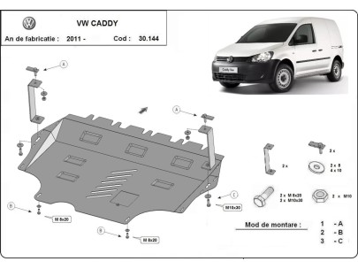 Stalowa Osłona pod silnik VW Caddy