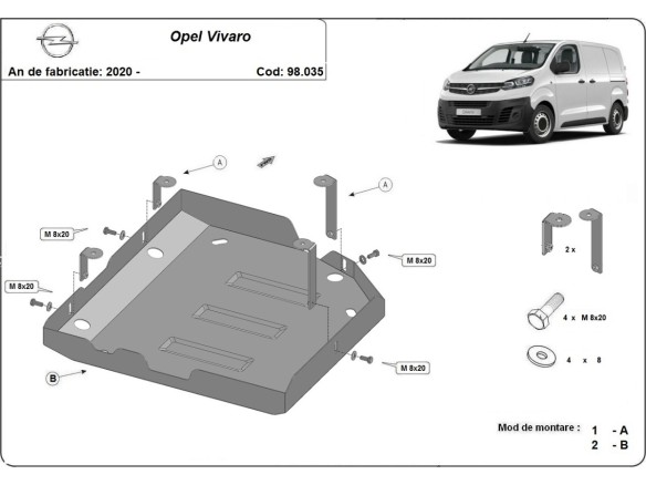 Stalowa Stalowa Osłona AdBlue Opel Vivaro C 