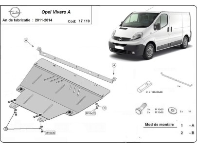 Stalowa Osłona pod silnik Opel Vivaro A (2011-2014)