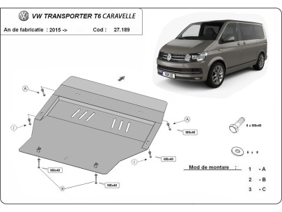 Stalowa Osłona pod silnik Volkswagen Transporter T6 Caravelle