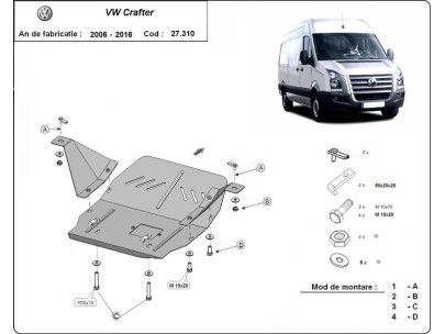 Stalowa Osłona pod silnik Volkswagen Crafter