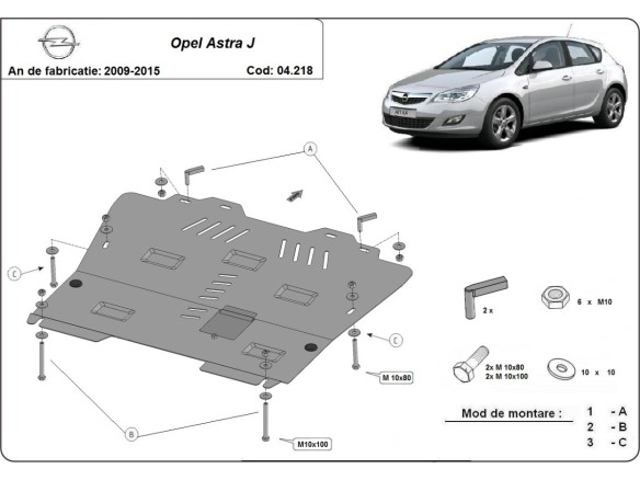 Stalowa Osłona pod silnik Opel Astra J