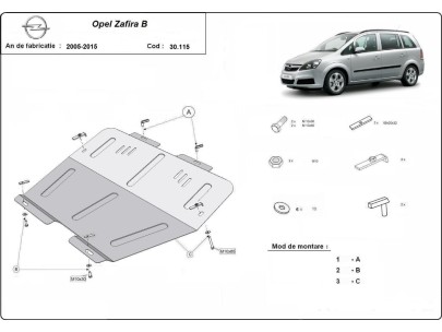 Stalowa Osłona pod silnik Opel Zafira B