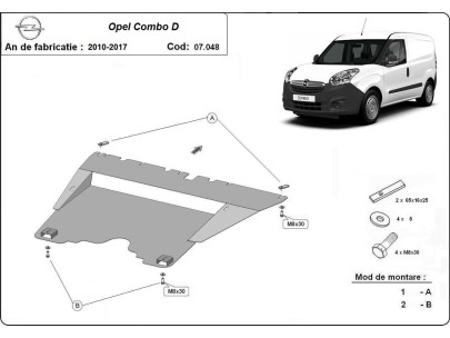 Stalowa Osłona pod silnik Opel Combo D 