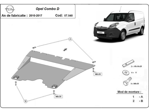 Stalowa Osłona pod silnik Opel Combo D 