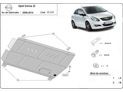 Stalowa Osłona pod silnik Opel Corsa D