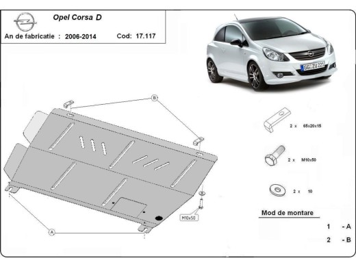 Stalowa Osłona pod silnik Opel Corsa D
