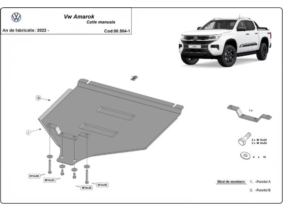 Stalowa Osłona manualnej skrzyni biegów Volkswagen Amarok 2
