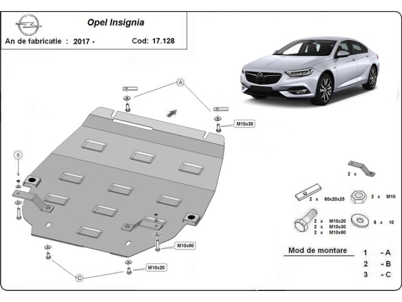 Stalowa Osłona pod silnik Opel Insignia B 