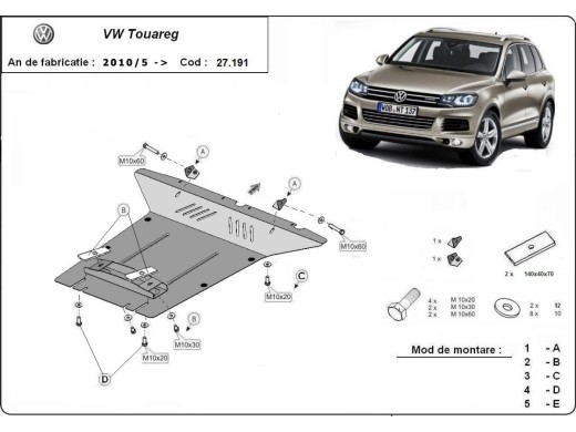 Stalowa Osłona pod silnik VW Touareg 7P