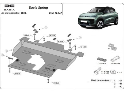 Stalowa Osłona pod silnik Dacia Spring