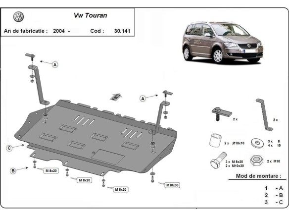 Stalowa Osłona pod silnik Volkswagen Touran