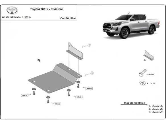 Stalowa Osłona czujniki DPF Toyota Hilux