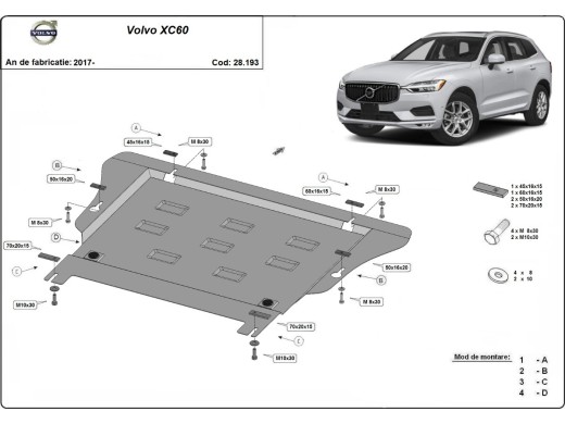 Stalowa Osłona pod silnik Volvo XC60