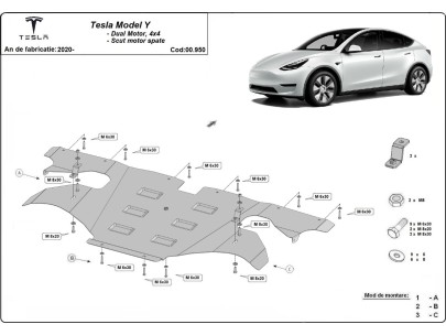 Osłona silnika tylnego dla Tesla Model YAWD