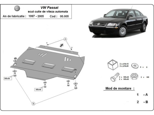 Stalowa Osłona automatycznej skrzyni biegów VW Passat B5, B5.5