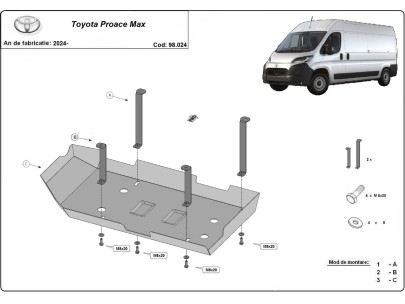 Stalowa Stalowa Osłona AdBlue Toyota Proace Max 