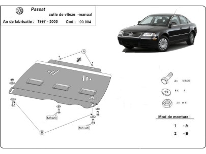 Stalowa Osłona manualnej skrzyni biegów VW Passat B5, B5.5