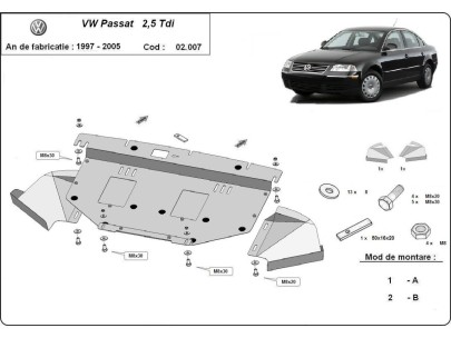 Stalowa Osłona pod silnik VW Passat B5, B5.5 
