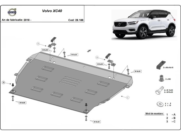 Stalowa Osłona pod silnik Volvo XC40