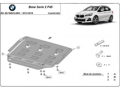 Stalowa Osłona pod silnik  BMW Seria 2 F45 / F46	