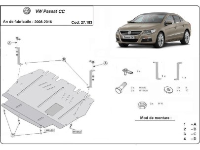Stalowa Osłona pod silnik VW Passat CC
