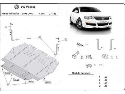 Stalowa Osłona pod silnik VW Passat B6