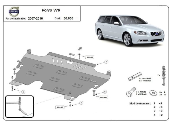 Stalowa Osłona pod silnik Volvo V70