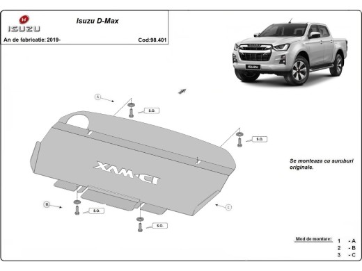 Stalowa Osłona chłodnicy Isuzu D-Max