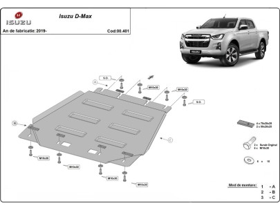 Stalowa Osłona skrzyni biegów Isuzu D-Max