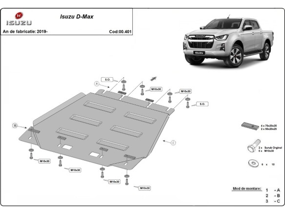 Stalowa Osłona skrzyni biegów Isuzu D-Max