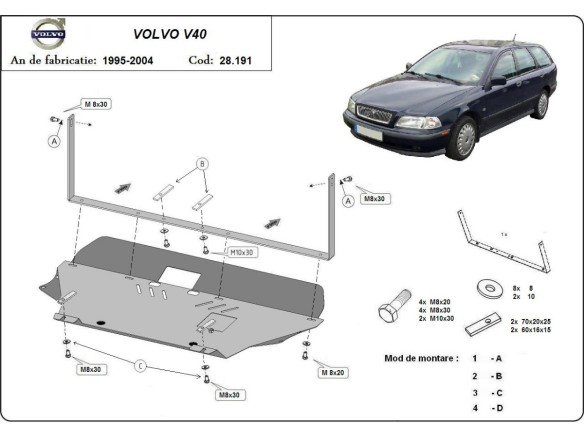 Stalowa Osłona pod silnik Volvo V40
