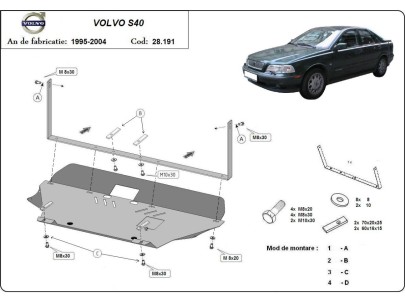 Stalowa Osłona pod silnik Volvo S40