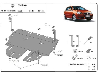 Stalowa Osłona pod silnik VW Polo benzyna