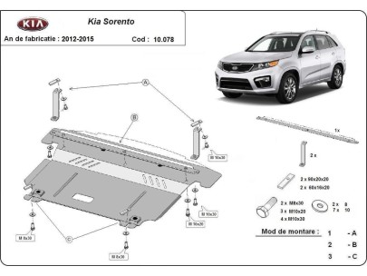 Stalowa Osłona pod silnik Kia Sorento XM