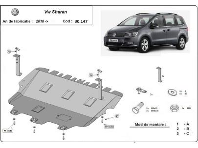 Stalowa Osłona pod silnik Volkswagen Sharan