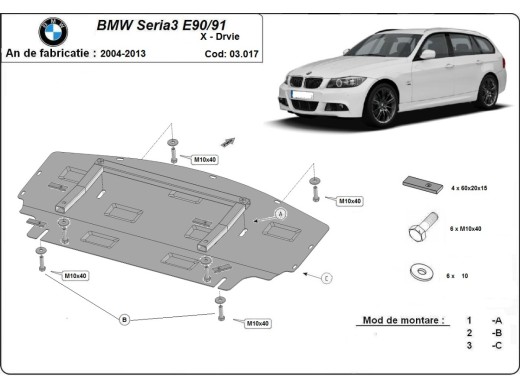 Stalowa Osłona chłodnicy BMW seria 3 - E90