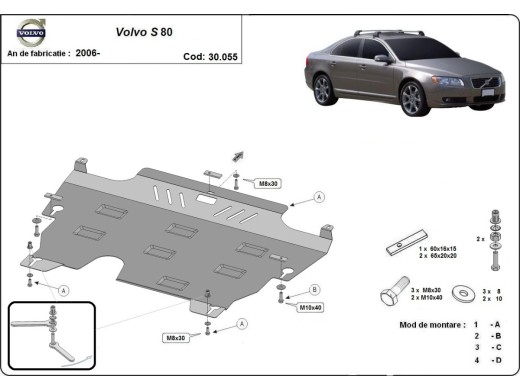 Stalowa Osłona pod silnik Volvo S80