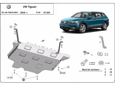 Stalowa Osłona pod silnik VW Tiguan