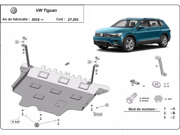 Stalowa Osłona pod silnik VW Tiguan