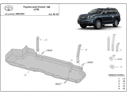 Stalowa Osłona zbiornika paliwa Toyota Land Cruiser J150