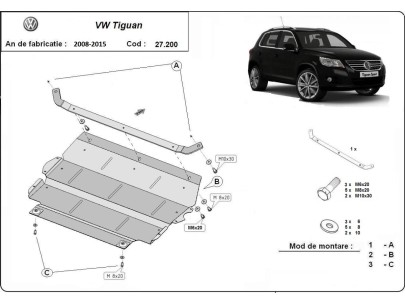 Stalowa Osłona pod silnik VW Tiguan