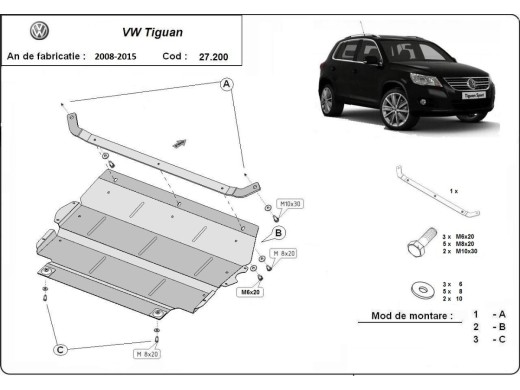 Stalowa Osłona pod silnik VW Tiguan