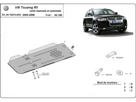 Stalowa Osłona skrzyni reczna skrzynia biegów i automatyczne VW Touareg 7L